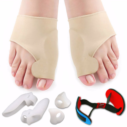 Bunion Relief Toe Corrector, Massaging Gel Bunion Splint Big Toe Straightener, 1 Support Set (1 Left, 1 Right)