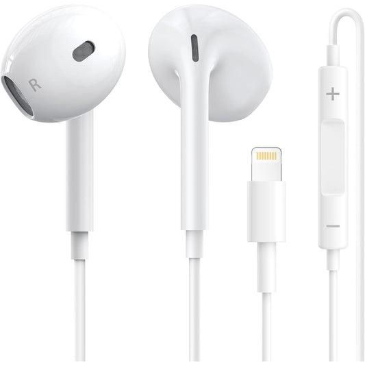 Earbuds with Lightning Connector, iPhone Earphones Wired Headphones with Microphone and Volume Control [Apple MFi Certified] Headsets Compatible iPhone 14/13/12/11/Pro/Pro Max/XS Max/XR/XS/X/SE/8