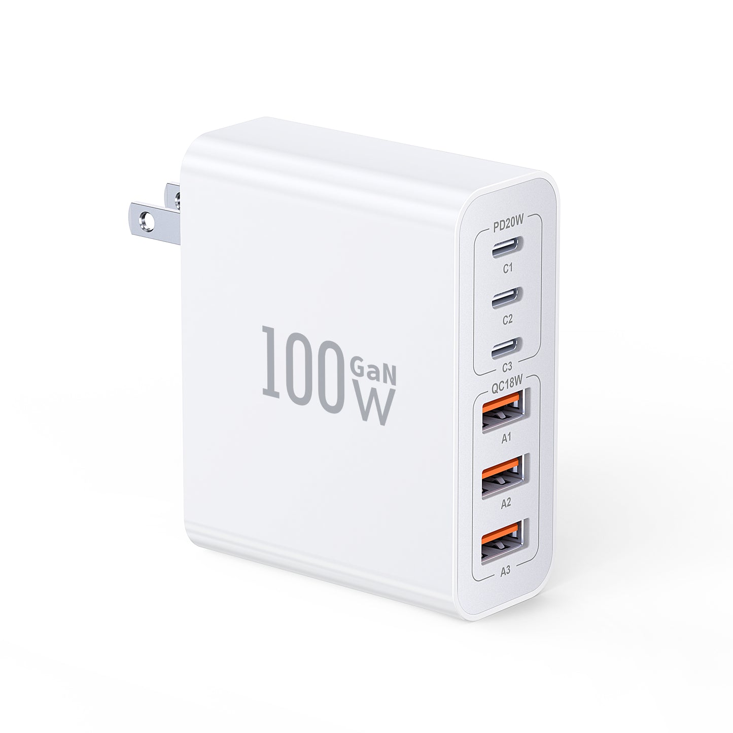 USB C Wall Charger, 100W 6-Port PD Fast USB C Charging Block 3USB C+3USB A Charging Station Hub Block Power Strip Adapter Plug Type C Cube Brick for iPhone 16/15/14/13/12/Pro Max,iPad,Samsung,Tablet