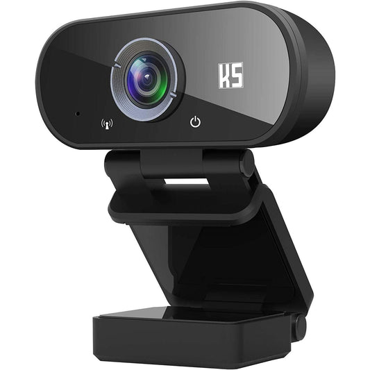 Webcam with Microphone, HD 1080P Webcam USB 2.0 Computer Camera, 110 Degrees Wide Angle for Desktop, Conferencing, Video Chatting, Compatible with Windows 10, 8, 7, XP and Mac OSX