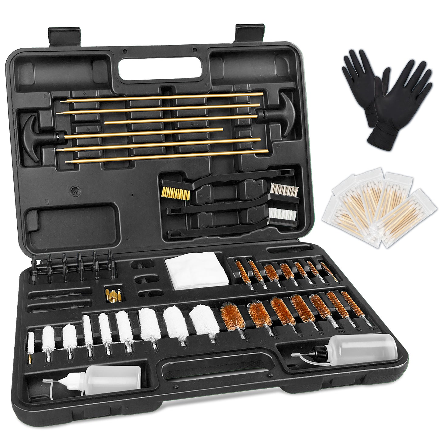 Gun Cleaning Kit Hunting Handgun Shot Gun Cleaning Kit for All Guns with Case Travel Size Portable Metal Brushes