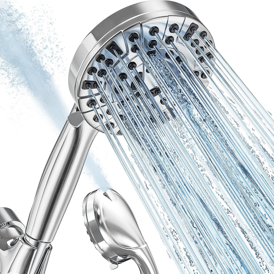 Shower Head, 10-Mode Detachable Shower Head with Handheld, High Pressure Shower Heads with Hose 59 inch Stainless Steel and Adjustable Brass Bracket, Shower Head for Bathroom Tub