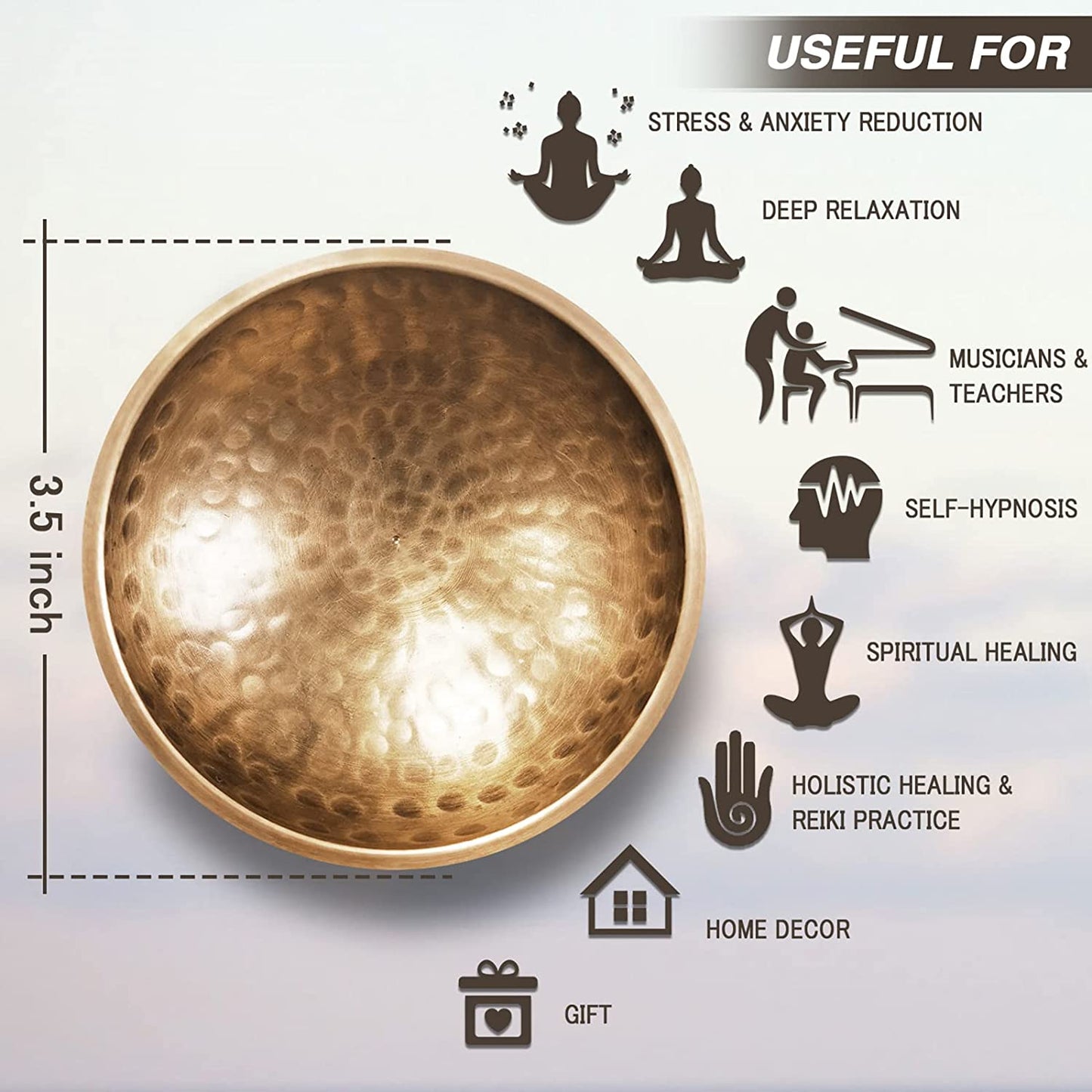 Tibetan Singing Bowl Set - Sing Bowl Unique Gift Helpful for Meditation, Yoga, Relaxation, Chakra Healing, Prayer and Mindfulness