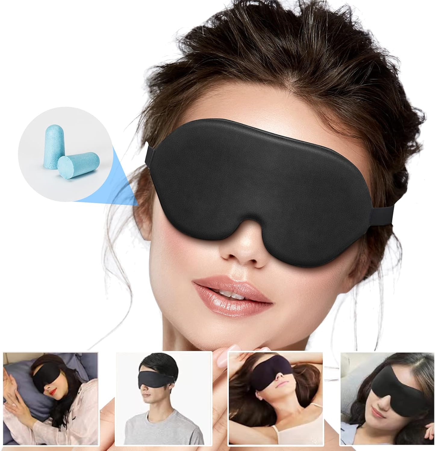 High-Performance Sleep Mask for Your Eyes, 100% Blackout, Memory Foam, Adjustable & Secure Fit, Blue