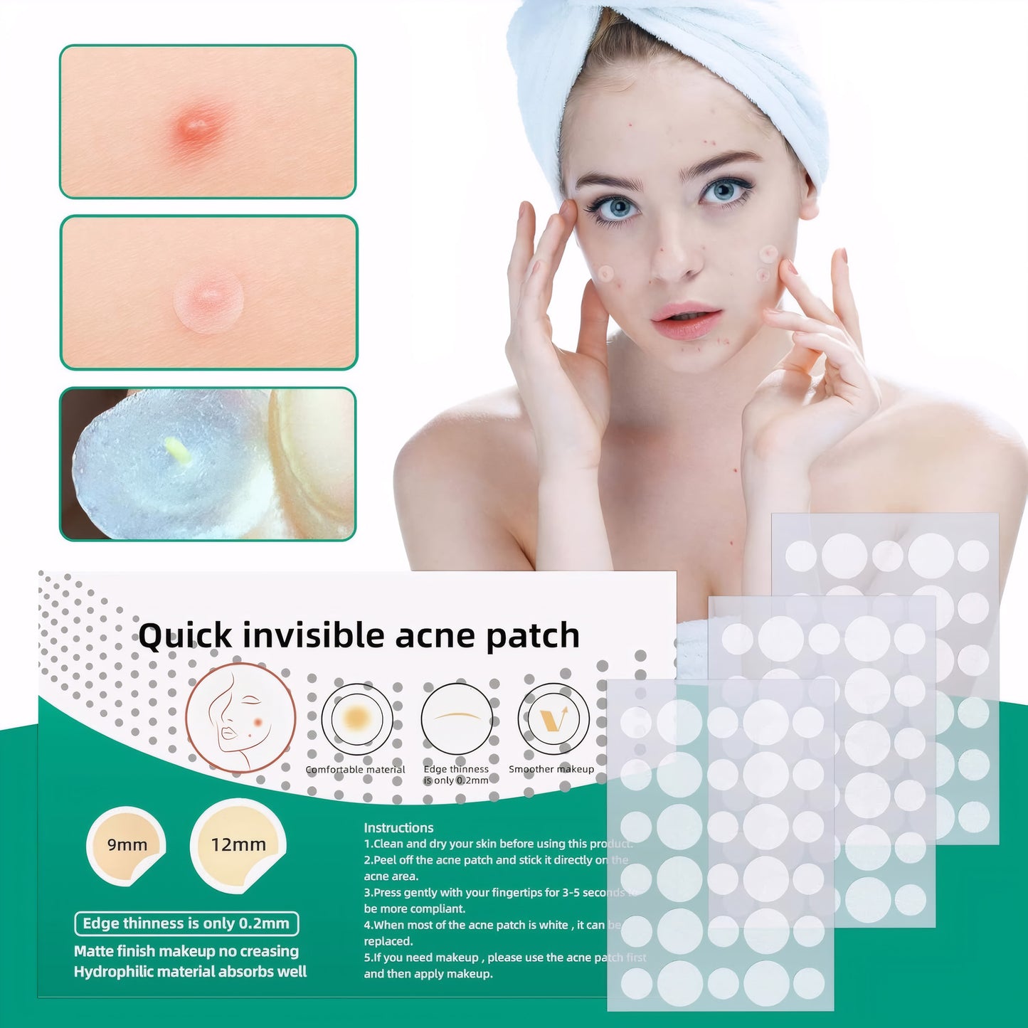 Juyafio Blemish Patch with Hydrocolloid, for All Skin Types, Acne Treatment, 108 Ct.