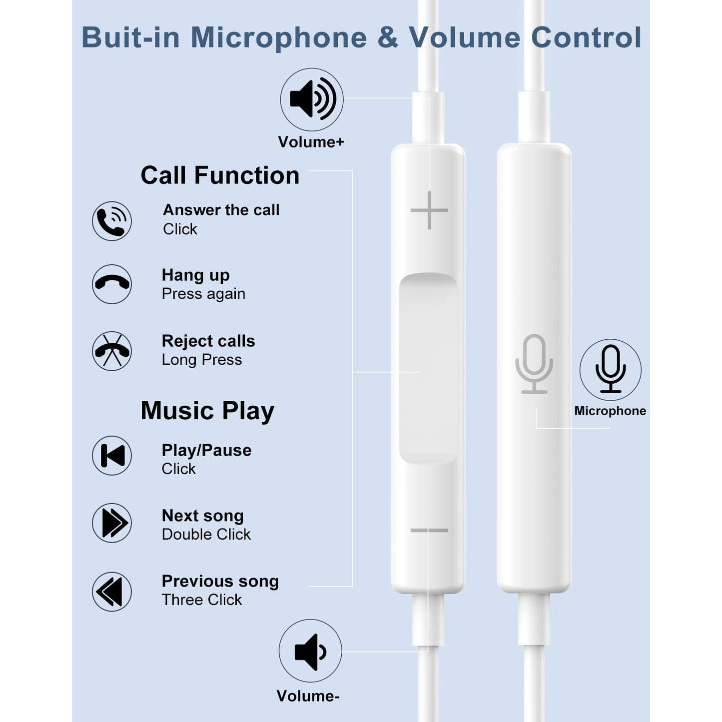 Earbuds with Lightning Connector, iPhone Earphones Wired Headphones with Microphone and Volume Control [Apple MFi Certified] Headsets Compatible iPhone 14/13/12/11/Pro/Pro Max/XS Max/XR/XS/X/SE/8