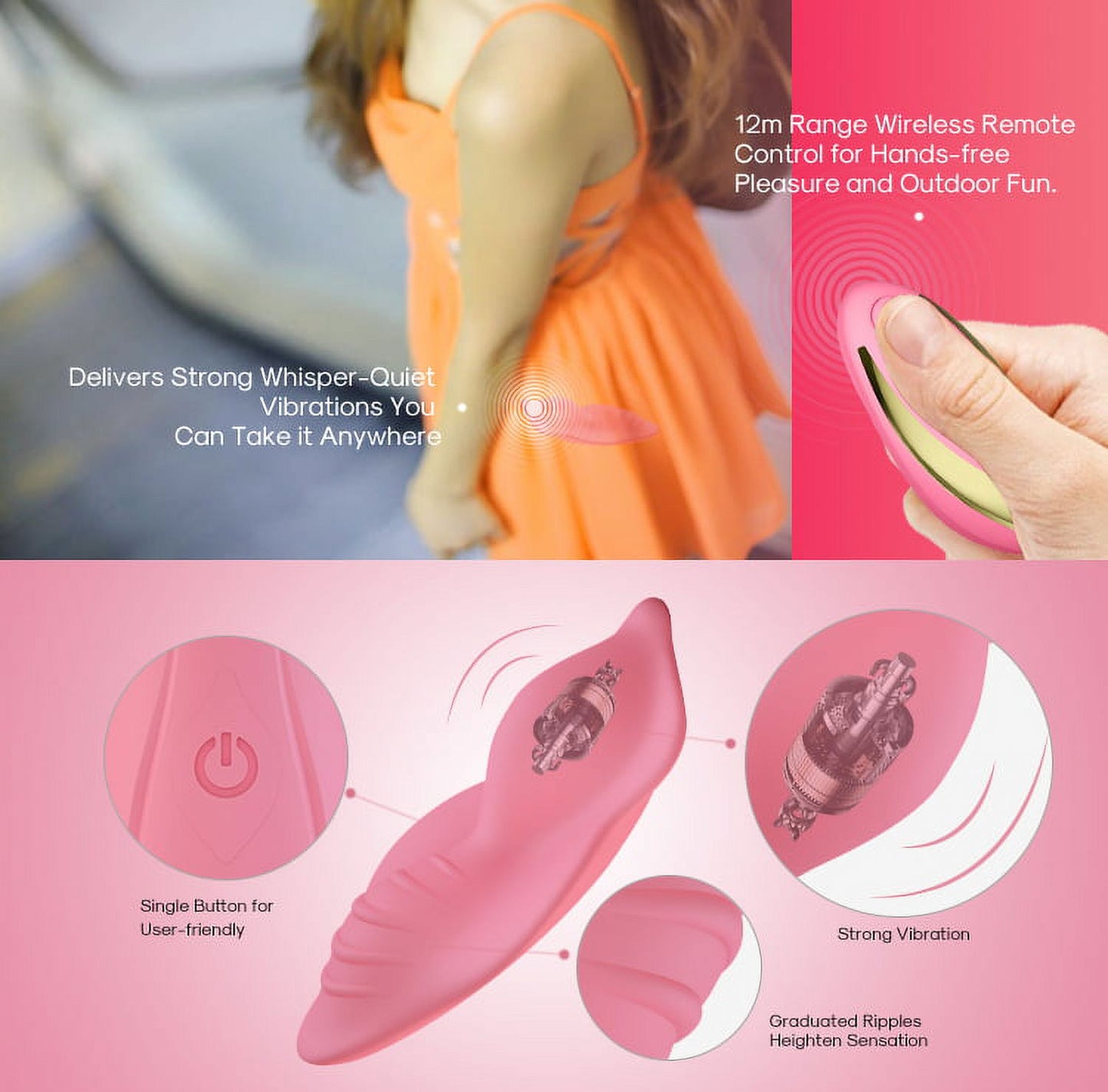 Sex Toys-Vibrator,Wearable Panty Vibrator with Remote Control and Rechargeable Clitorals Stimulator, Sex Toys for Women