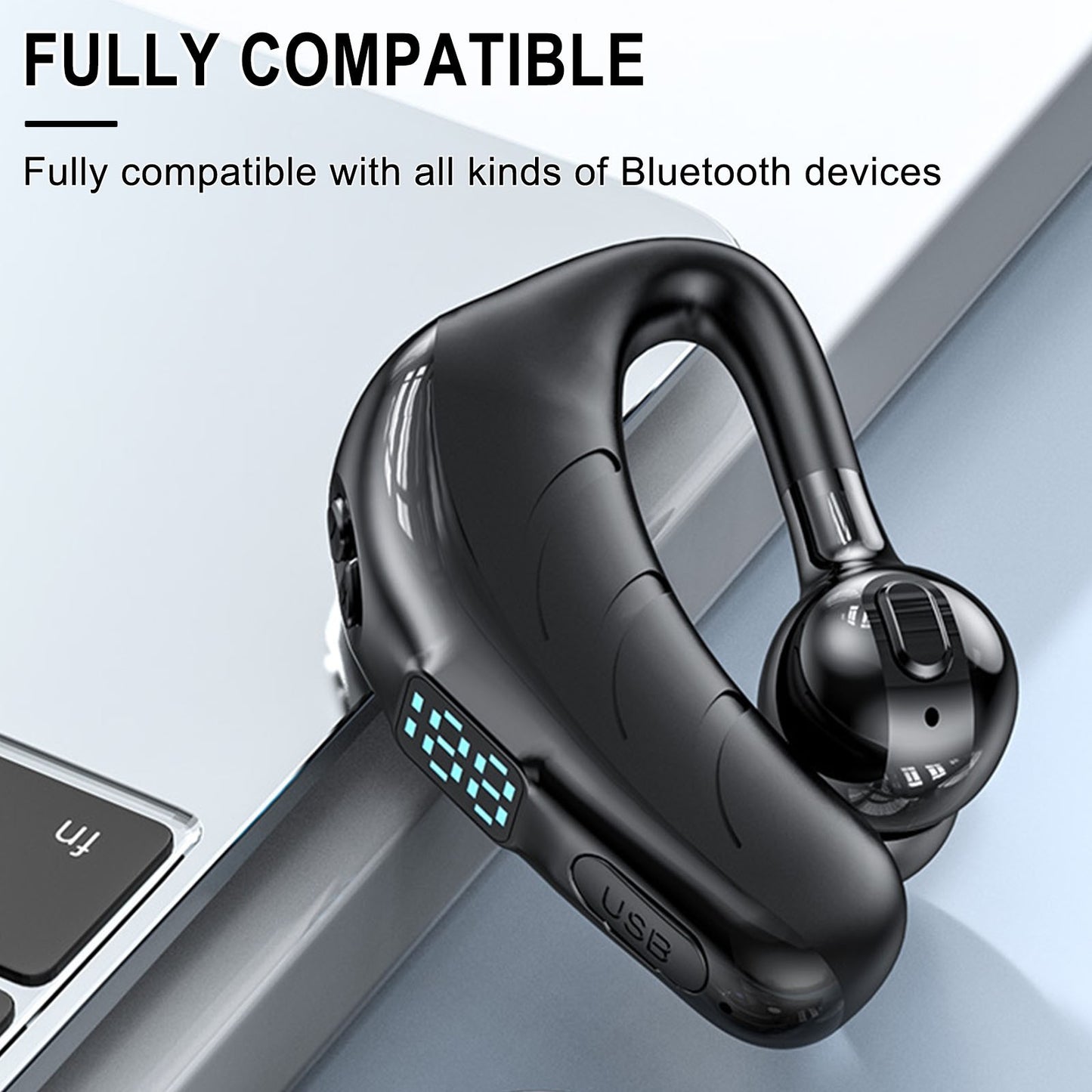 Earbuds Wireless Bluetooth Headphones Wired Headphones Wired Single Ear Headset With Mic Bluetooth 5.2 Earphone Led Display Earpiece Wireless Handsfree Headphone