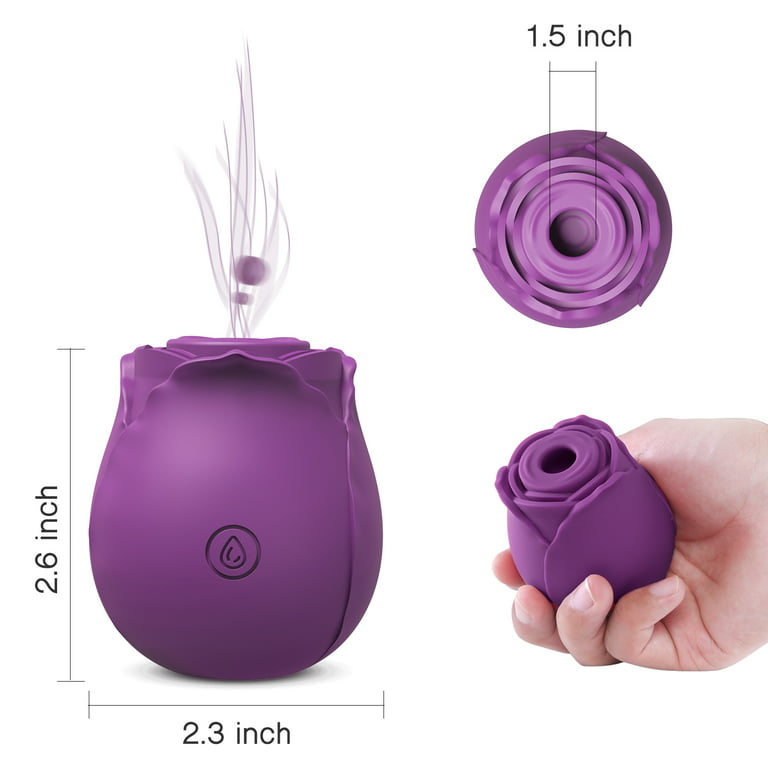 Sucking Rose Toys Vibrator for Women, Adult Rechargeable Sensory Stimulator Sex Toys, Vibrating Massager for Adults, Purple