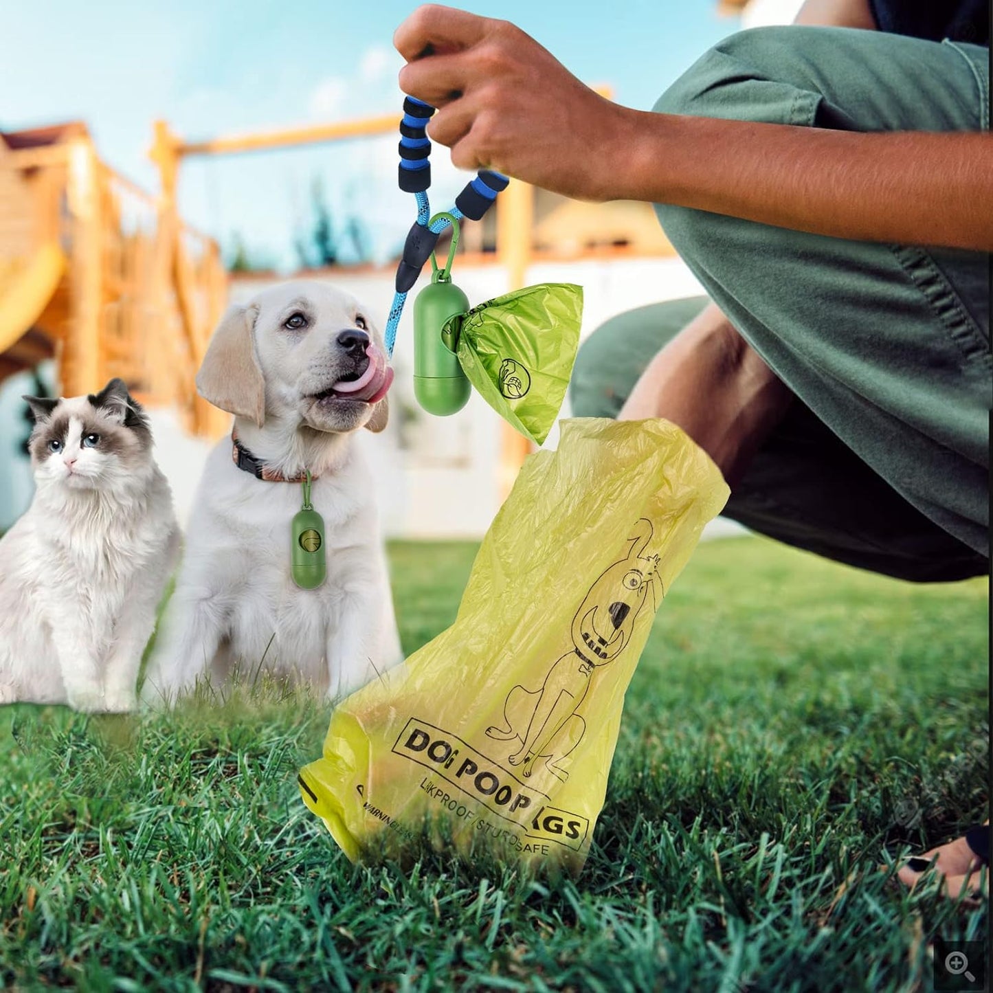 Dog Poop Bags 270 Count Dog Waste Bags with Dispenser Leak Proof Extra Thick Strong for Dogs Cats Litter Outdoor Puppy Walking, Green