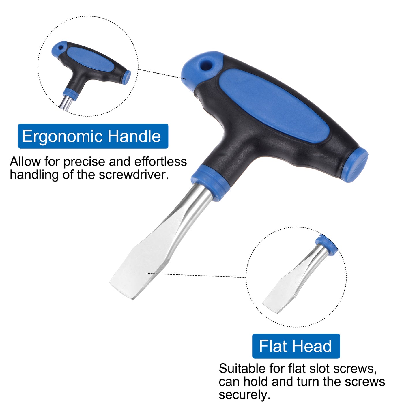 T Handle Flat Head Screwdriver 12mm Flat Head Carbon Steel Plastic for Film Sets Quick Release Plate