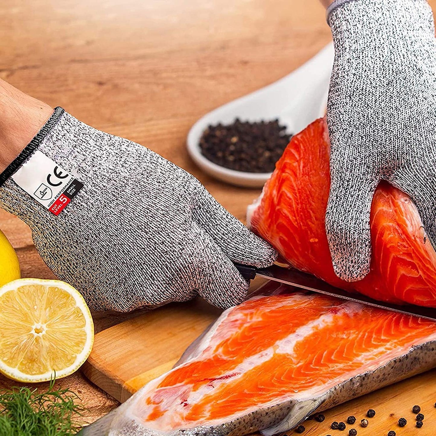 Cut Resistant Gloves, Food Grade Safety Gloves Kitchen Anti Cut Gloves for Cutting, Level 5 Proof Cutting Work Gloves