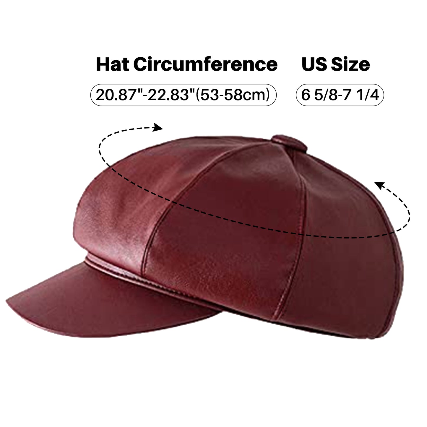 Juyafio Women Beret PU Leather Casual Newsboy Cap, Vintage Octagonal Flat Cap for Ladies