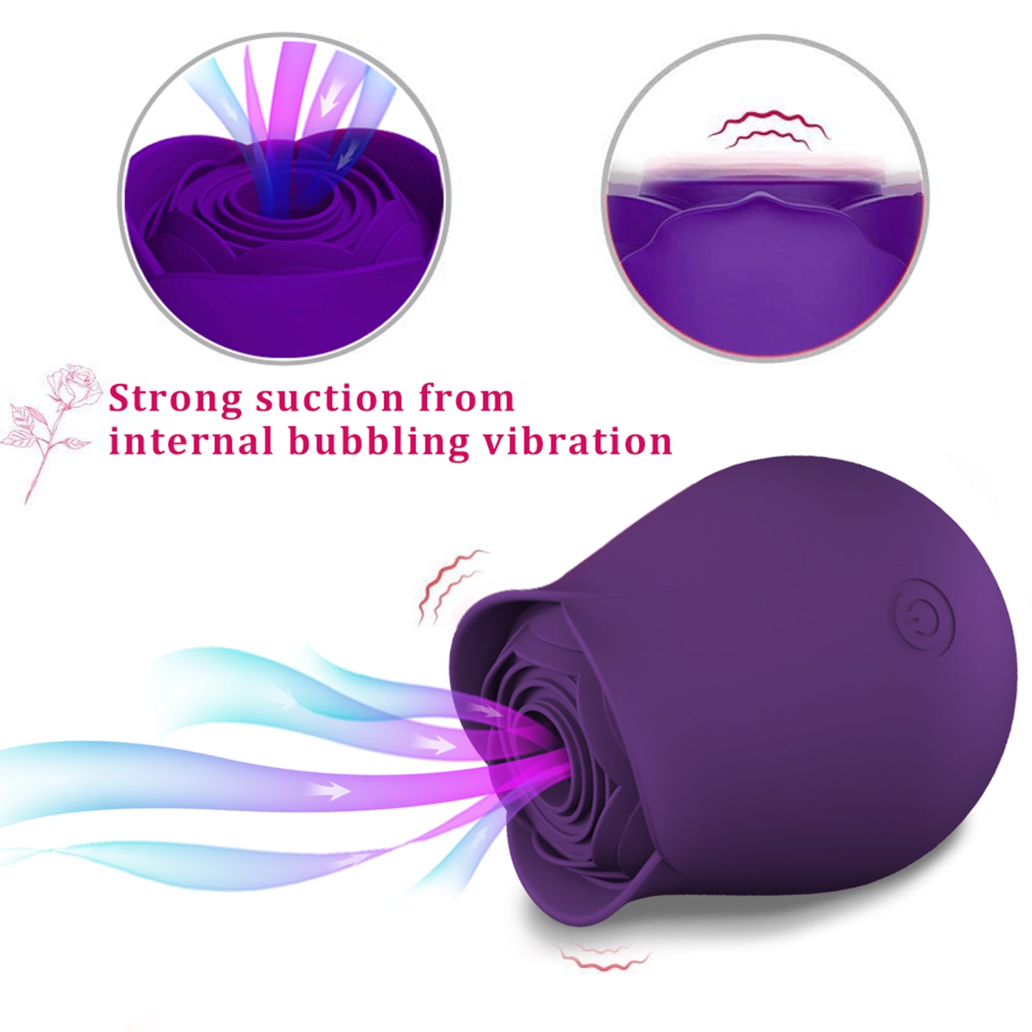 Sucking Rose Toys Vibrator for Women, Adult Rechargeable Sensory Stimulator Sex Toys, Vibrating Massager for Adults, Purple