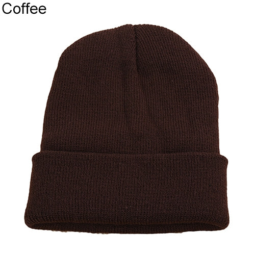 Men Women Beanie Knit Ski Cap Hip-Hop Winter Warm Elastic Wool Yarn Cuff Hat