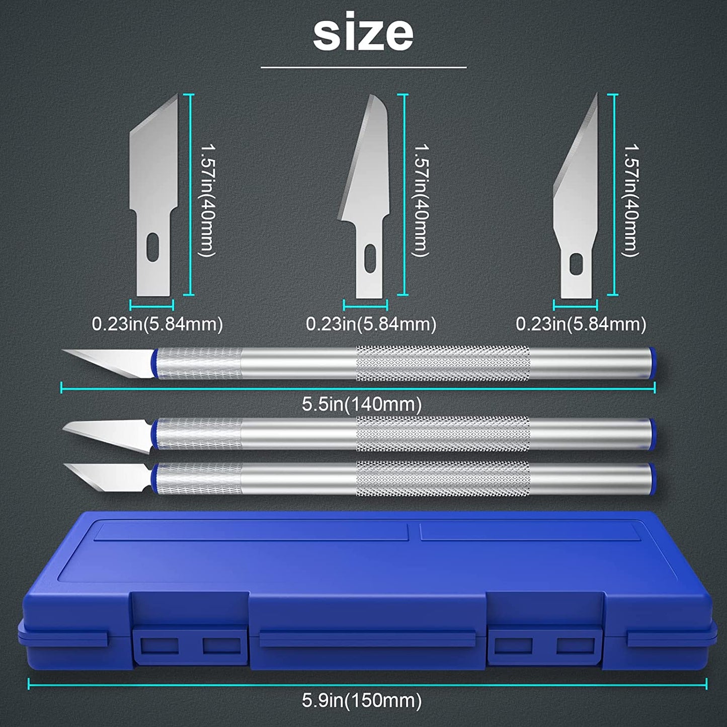 Cincofelia 16 Pack Craft Hobby Knife Kit, Alloy Steel Utility Art Exacto Knife Set