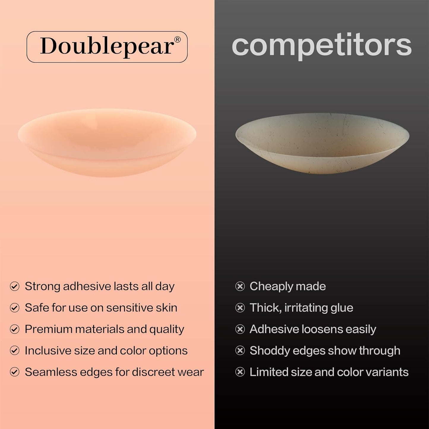 Nipple Cover for Women, Nipple Pasties - Reusable, Sticky Silicone Bra Covers for Invisible Comfort - Crème