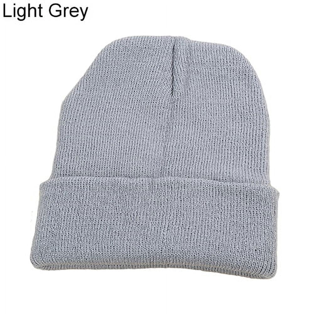 Men Women Beanie Knit Ski Cap Hip-Hop Winter Warm Elastic Wool Yarn Cuff Hat