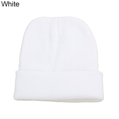 Men Women Beanie Knit Ski Cap Hip-Hop Winter Warm Elastic Wool Yarn Cuff Hat